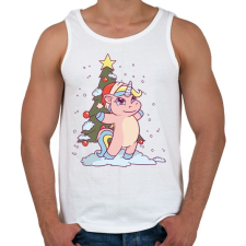 PRINTFASHION Karácsonyi unikornis - Férfi atléta - Fehér atléta, trikó