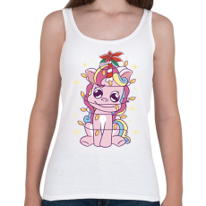 PRINTFASHION Karácsonyi unikornis - Női atléta - Fehér