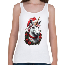 PRINTFASHION Karácsonyi unikornis - Női atléta - Fehér női trikó