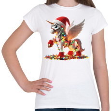 PRINTFASHION Karácsonyi Unikornis / Pegazus / póni - Női póló - Fehér
