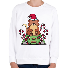 PRINTFASHION Karácsonyi vidra - Gyerek pulóver - Fehér