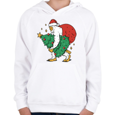 PRINTFASHION Karácsonyi yeti - Gyerek kapucnis pulóver - Fehér