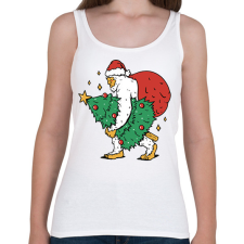 PRINTFASHION Karácsonyi yeti - Női atléta - Fehér női trikó