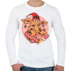 PRINTFASHION Karácsonyi zsiráf - Férfi hosszú ujjú póló - Fehér