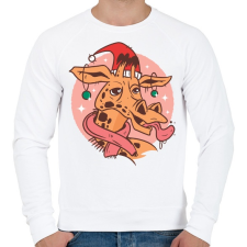 PRINTFASHION Karácsonyi zsiráf - Férfi pulóver - Fehér férfi pulóver, kardigán