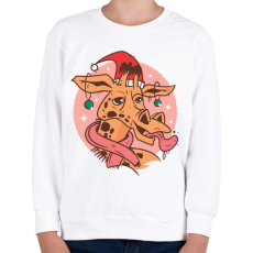 PRINTFASHION Karácsonyi zsiráf - Gyerek pulóver - Fehér