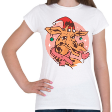 PRINTFASHION Karácsonyi zsiráf - Női póló - Fehér női póló