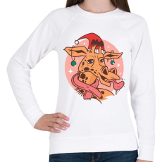 PRINTFASHION Karácsonyi zsiráf - Női pulóver - Fehér