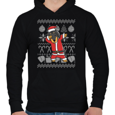 PRINTFASHION Karácsonyos tacskó - Férfi kapucnis pulóver - Fekete
