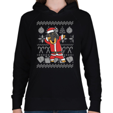 PRINTFASHION Karácsonyos tacskó - Női kapucnis pulóver - Fekete női pulóver, kardigán