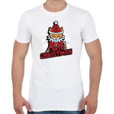 PRINTFASHION Karácsonyt utáló macska - Férfi póló - Fehér