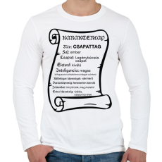 PRINTFASHION Karakterlap csapattag - Férfi hosszú ujjú póló - Fehér