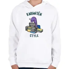 PRINTFASHION KARANTEN - Gyerek kapucnis pulóver - Fehér gyerek pulóver, kardigán