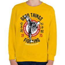 PRINTFASHION Karate divízió - Gyerek pulóver - Sárga gyerek pulóver, kardigán