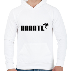 PRINTFASHION KARATE - Férfi kapucnis pulóver - Fehér