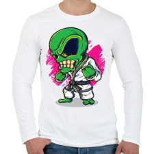 PRINTFASHION Karatés idegen - Férfi hosszú ujjú póló - Fehér férfi póló