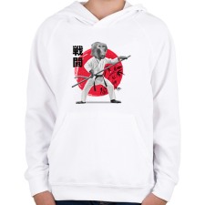 PRINTFASHION Karatés majom - Gyerek kapucnis pulóver - Fehér gyerek pulóver, kardigán