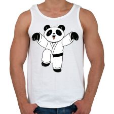 PRINTFASHION Karatés panda - Férfi atléta - Fehér atléta, trikó