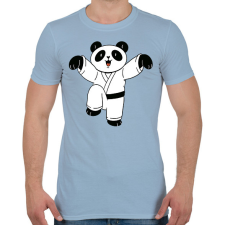 PRINTFASHION Karatés panda - Férfi póló - Világoskék férfi póló