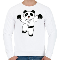 PRINTFASHION Karatés panda - Férfi pulóver - Fehér