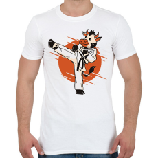 PRINTFASHION Karatés tehén - Férfi póló - Fehér