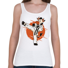 PRINTFASHION Karatés tehén - Női atléta - Fehér női trikó