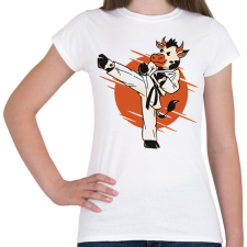 PRINTFASHION Karatés tehén - Női póló - Fehér női póló