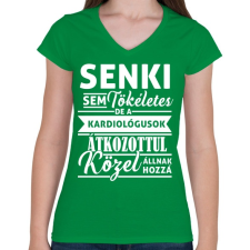 PRINTFASHION kardiologus póló - Női V-nyakú póló - Zöld női póló