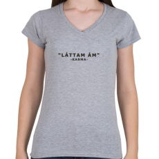 PRINTFASHION Karma - Női V-nyakú póló - Sport szürke
