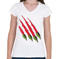 PRINTFASHION Karmok - Női V-nyakú póló - Fehér