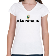 PRINTFASHION Kárpátalja - Női V-nyakú póló - Fehér női póló