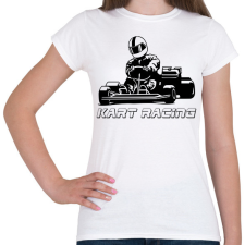 PRINTFASHION Kart racing - Női póló - Fehér női póló