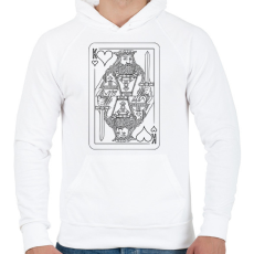 PRINTFASHION Kártya - Férfi kapucnis pulóver - Fehér