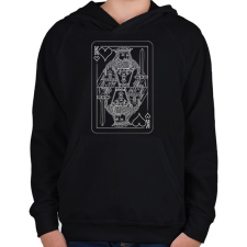 PRINTFASHION Kártya - Gyerek kapucnis pulóver - Fekete gyerek pulóver, kardigán