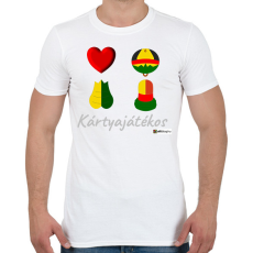 PRINTFASHION Kártya játékos minta #2 - Férfi póló - Fehér