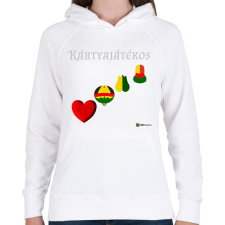 PRINTFASHION Kártya játékos minta #3 - Női kapucnis pulóver - Fehér női pulóver, kardigán