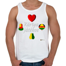 PRINTFASHION Kártya játékos minta #4 - Férfi atléta - Fehér atléta, trikó