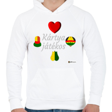 PRINTFASHION Kártya játékos minta #4 - Férfi kapucnis pulóver - Fehér férfi pulóver, kardigán