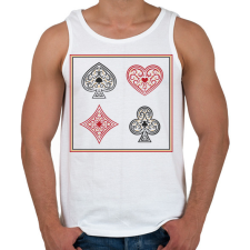 PRINTFASHION Kártya szimbólumok - Férfi atléta - Fehér atléta, trikó