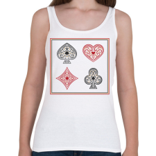 PRINTFASHION Kártya szimbólumok - Női atléta - Fehér női trikó