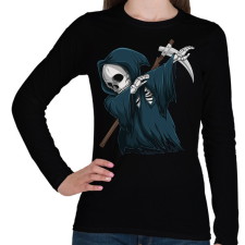 PRINTFASHION Kaszás dabbing - Női hosszú ujjú póló - Fekete női póló