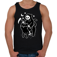 PRINTFASHION Kaszás és cica - Férfi atléta - Fekete