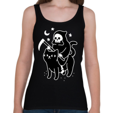 PRINTFASHION Kaszás és cica - Női atléta - Fekete