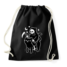 PRINTFASHION Kaszás és cica - Sportzsák, Tornazsák - Fekete tornazsák