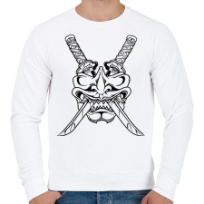 PRINTFASHION Katana mask - Férfi pulóver - Fehér férfi pulóver, kardigán