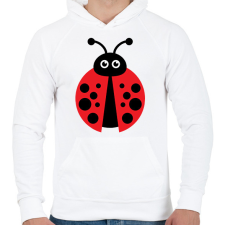 PRINTFASHION Katicabogár - Férfi kapucnis pulóver - Fehér férfi pulóver, kardigán