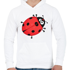 PRINTFASHION Katicabogár  - Férfi kapucnis pulóver - Fehér férfi pulóver, kardigán