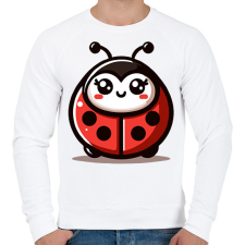 PRINTFASHION Katicabogár  - Férfi pulóver - Fehér férfi pulóver, kardigán