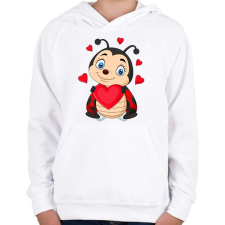 PRINTFASHION katicabogár  - Gyerek kapucnis pulóver - Fehér gyerek pulóver, kardigán