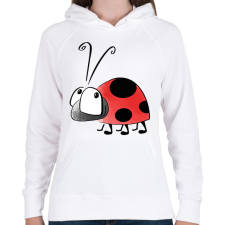 PRINTFASHION katicabogár  - Női kapucnis pulóver - Fehér női pulóver, kardigán